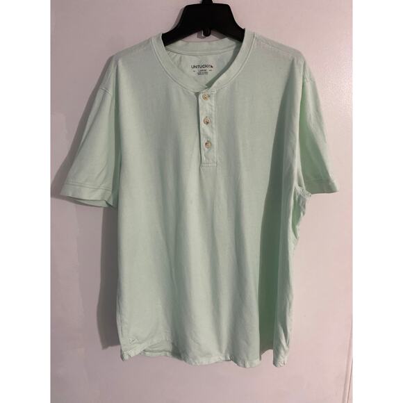 Untuckit henley t shirt men’s size L mint green cotton casual - Picture 1 of 6